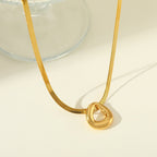 Elegant Irregular Geometric Ear Studs And Necklace Gold Plated Set - TIRAAYA