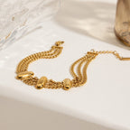 Modern Geometric Bracelet With Real Gold Plated Stainless Steel Chain - TIRAAYA