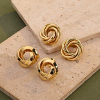 Elegant Round Earrings In Stainless Steel With 18K Gold Plated Finish - TIRAAYA