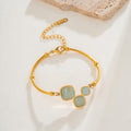 Glam Square Bracelet In Stainless Steel With Gold Plated Finish - TIRAAYA