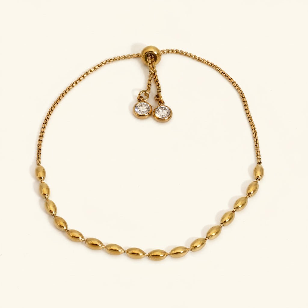 Elegant Round White Gold Plated Stainless Steel Bracelet - TIRAAYA