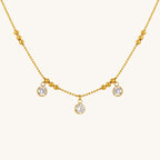 Shiny Geometric Necklace In Stainless Steel With Real Gold Plated Finish - TIRAAYA