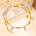Shiny Geometric Necklace In Stainless Steel With Real Gold Plated Finish - TIRAAYA