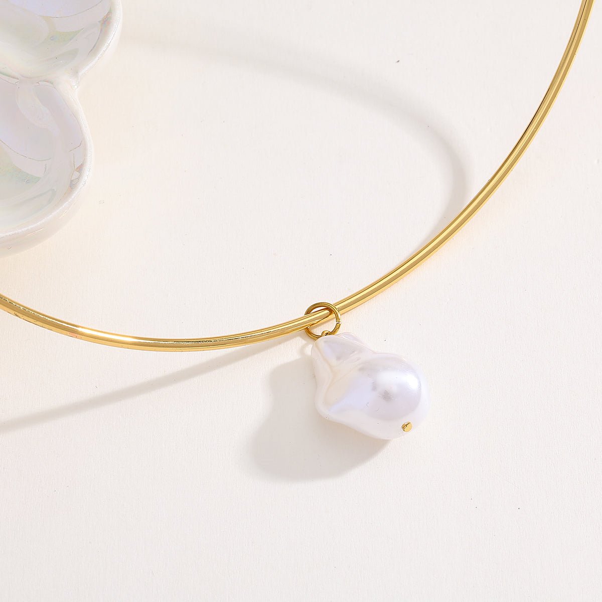 Elegant Star Pearl Choker With Real Gold Plated Finish - TIRAAYA
