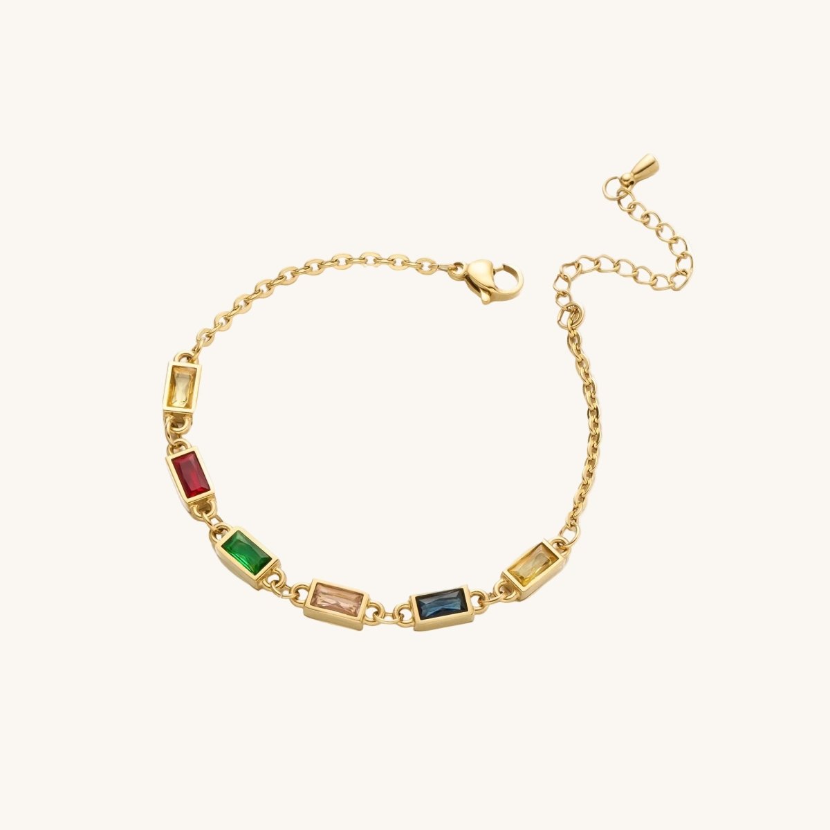 Retro Geometric Crystal Embedded Titanium Steel Bracelet For Women - TIRAAYA