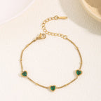 Vintage Heart And Geometric Bracelet With Gold Plated Finish - TIRAAYA