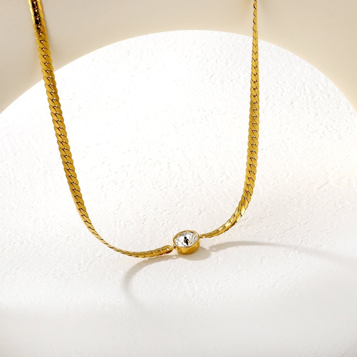 Bold Cuban Link Diamond Gold Plated Stainless Steel Necklace - TIRAAYA