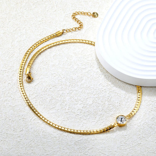 Bold Cuban Link Diamond Gold Plated Stainless Steel Necklace - TIRAAYA