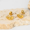 Elegant Mini Water Drop Gold Plated Stainless Steel Earrings - TIRAAYA