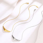 Modern Curved Tube Geometric Titanium Steel Necklace For Women - TIRAAYA
