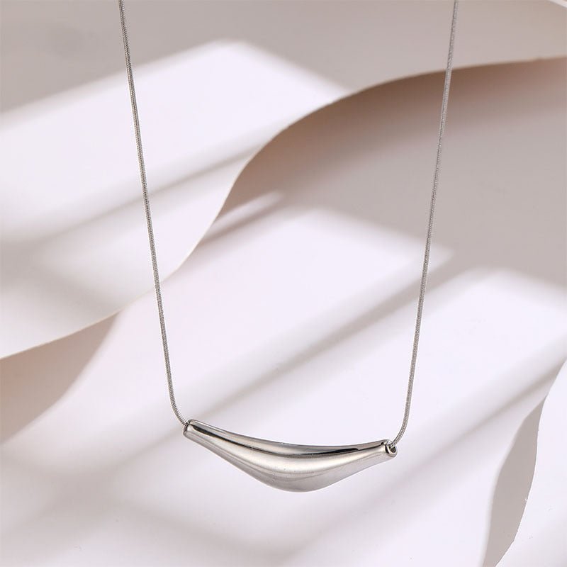 Modern Curved Tube Geometric Titanium Steel Necklace For Women - TIRAAYA