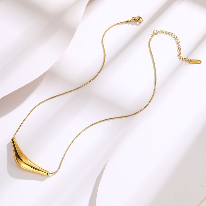 Modern Curved Tube Geometric Titanium Steel Necklace For Women - TIRAAYA