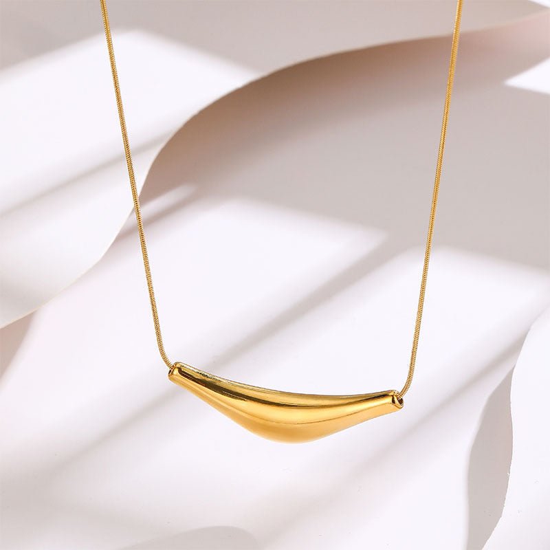 Modern Curved Tube Geometric Titanium Steel Necklace For Women - TIRAAYA