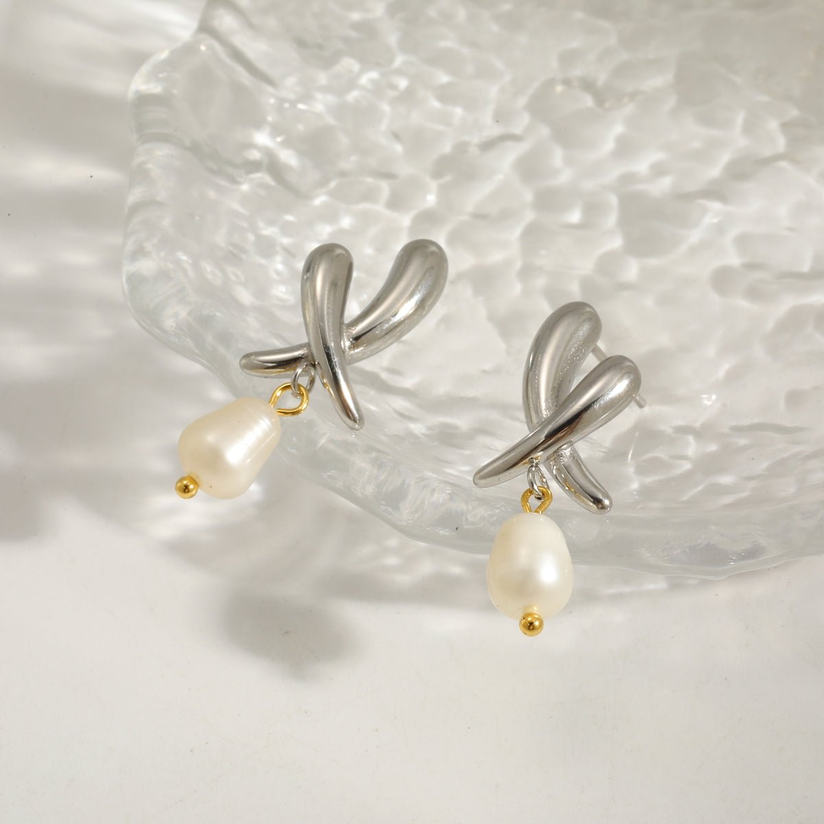 Elegant Pearl Chili Stud Earrings With Gold Plated Finish - TIRAAYA