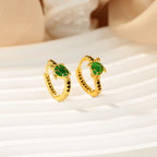 Elegant Three Dimensional Stud Earrings With Zircon Gold Plated Finish - TIRAAYA