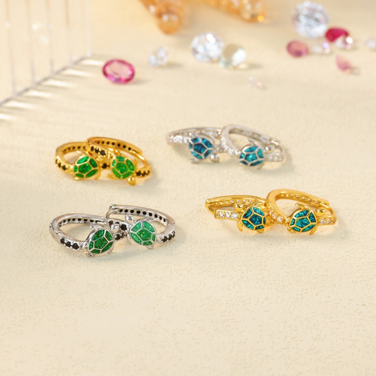 Elegant Three Dimensional Stud Earrings With Zircon Gold Plated Finish - TIRAAYA