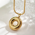 Geometric Hollow Circle Pendant Necklace With Gold And Platinum Finish - TIRAAYA