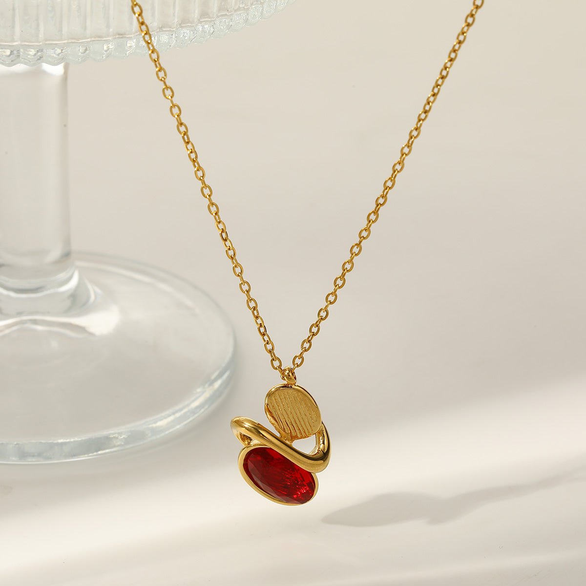 Geometric Earrings And Necklace With Gold Plated Finish - TIRAAYA
