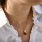 Geometric Earrings And Necklace With Gold Plated Finish - TIRAAYA