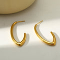 Modern Irregular Geometric Gold Plated Stainless Steel Stud Earrings - TIRAAYA