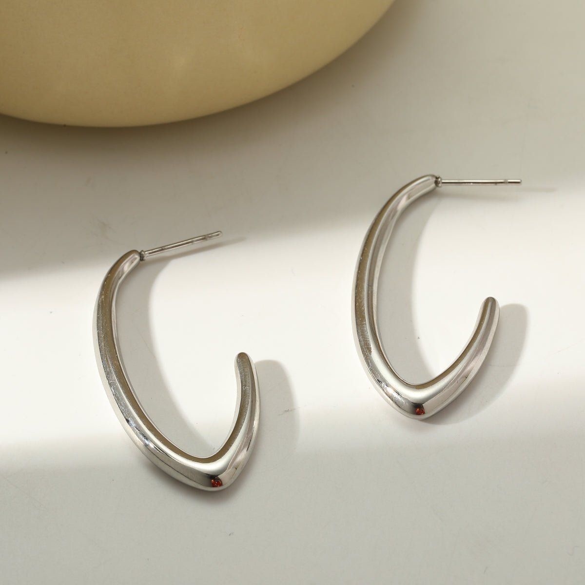 Modern Irregular Geometric Gold Plated Stainless Steel Stud Earrings - TIRAAYA