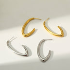 Modern Irregular Geometric Gold Plated Stainless Steel Stud Earrings - TIRAAYA