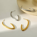 Modern Irregular Geometric Gold Plated Stainless Steel Stud Earrings - TIRAAYA