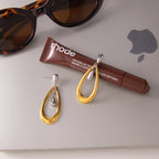 Minimalist Asymmetric Water Drop Gold Silver Stainless Steel Earrings - TIRAAYA