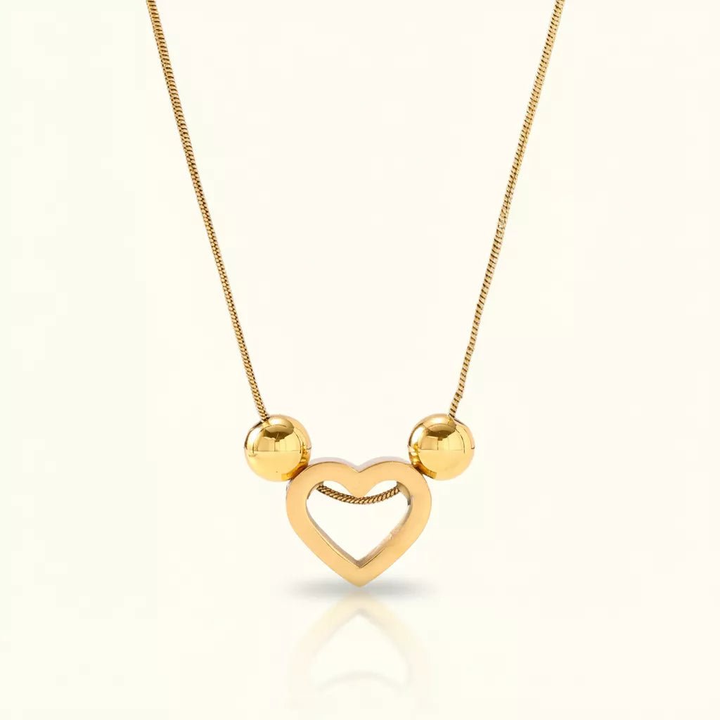Elegant Heart Shape Pendant Necklace With Gold Plated Finish - TIRAAYA