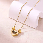 Elegant Heart Shape Pendant Necklace With Gold Plated Finish - TIRAAYA