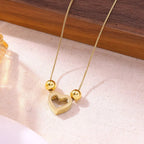 Elegant Heart Shape Pendant Necklace With Gold Plated Finish - TIRAAYA