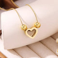 Elegant Heart Shape Pendant Necklace With Gold Plated Finish - TIRAAYA
