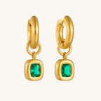 French Style Square Zircon Earrings With Gold Plated Finish - TIRAAYA