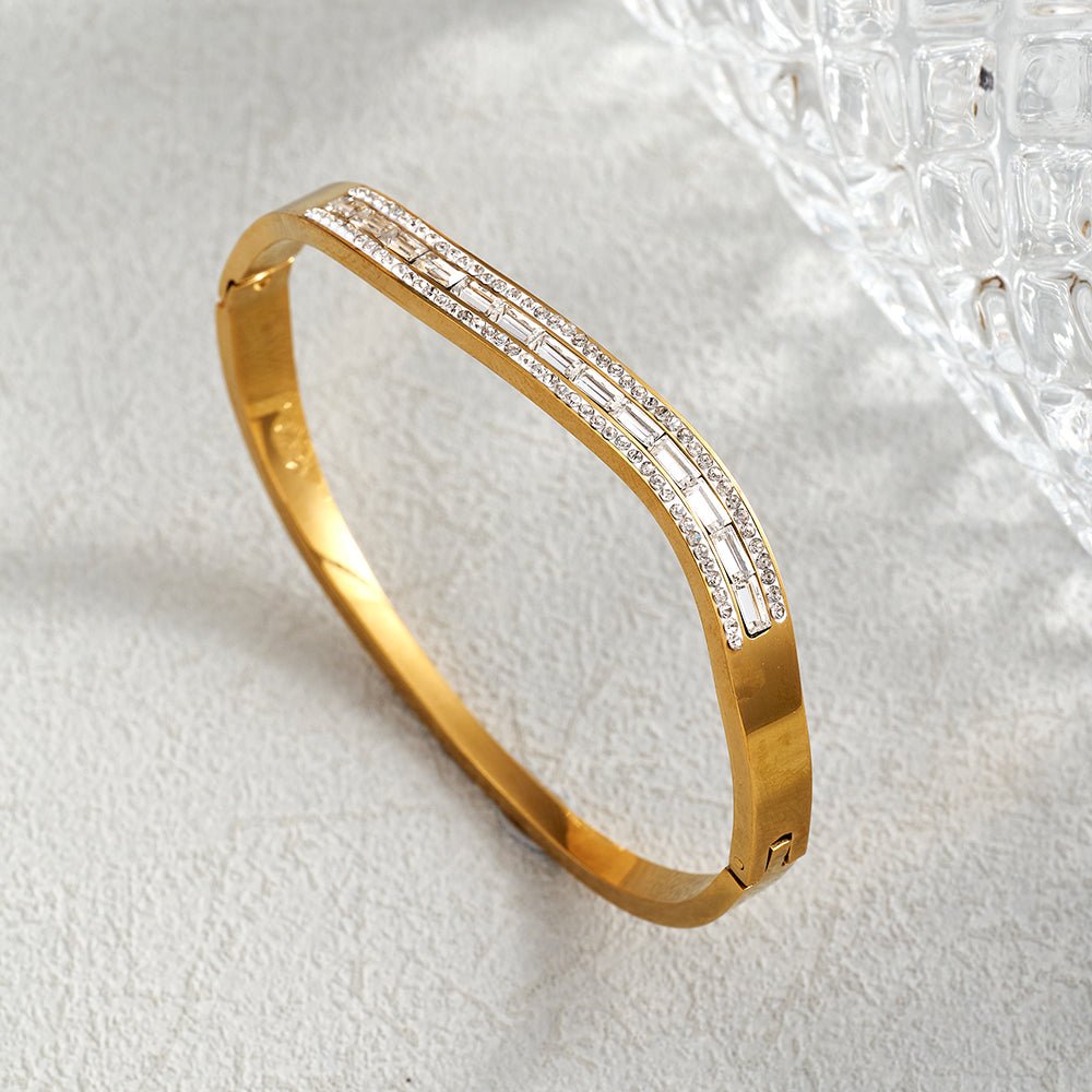 Elegant Roman Numeral Zircon Bracelet With Gold Plated Finish - TIRAAYA