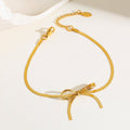 Elegant Bow Knot Necklace With 18K Gold Plated Finish - TIRAAYA