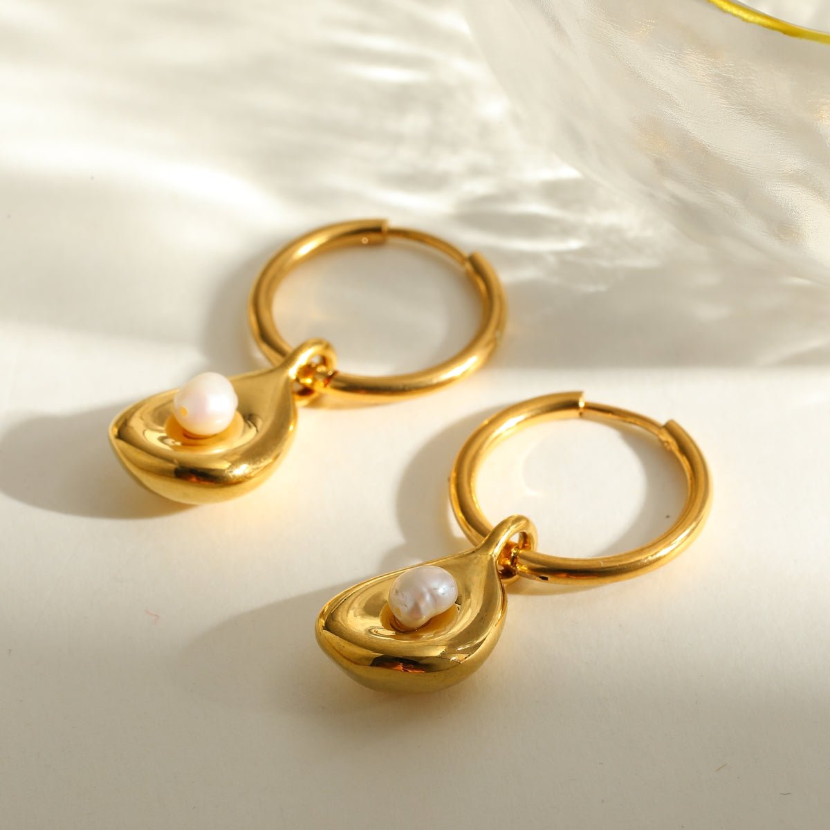 Elegant Leaf Pearl Jewelry Set With Gold Plated Finish - TIRAAYA