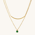 Elegant Heart And Geometric Zircon Necklace With Gold Plated Finish - TIRAAYA