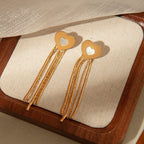 Elegant Heart Tassel Earrings With Shell And Gold Plated Finish - TIRAAYA