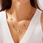Elegant Butterfly Zircon Necklace In Stainless Steel For Women - TIRAAYA