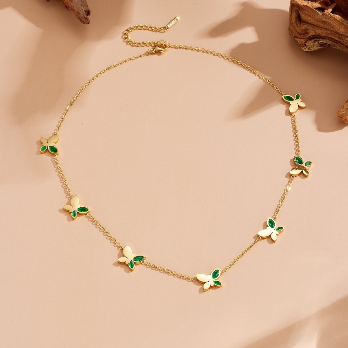 Elegant Butterfly Zircon Necklace In Stainless Steel For Women - TIRAAYA