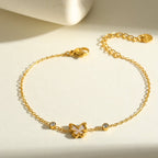 Elegant Butterfly Zircon Gold Plated Stainless Steel Jewelry Set - TIRAAYA