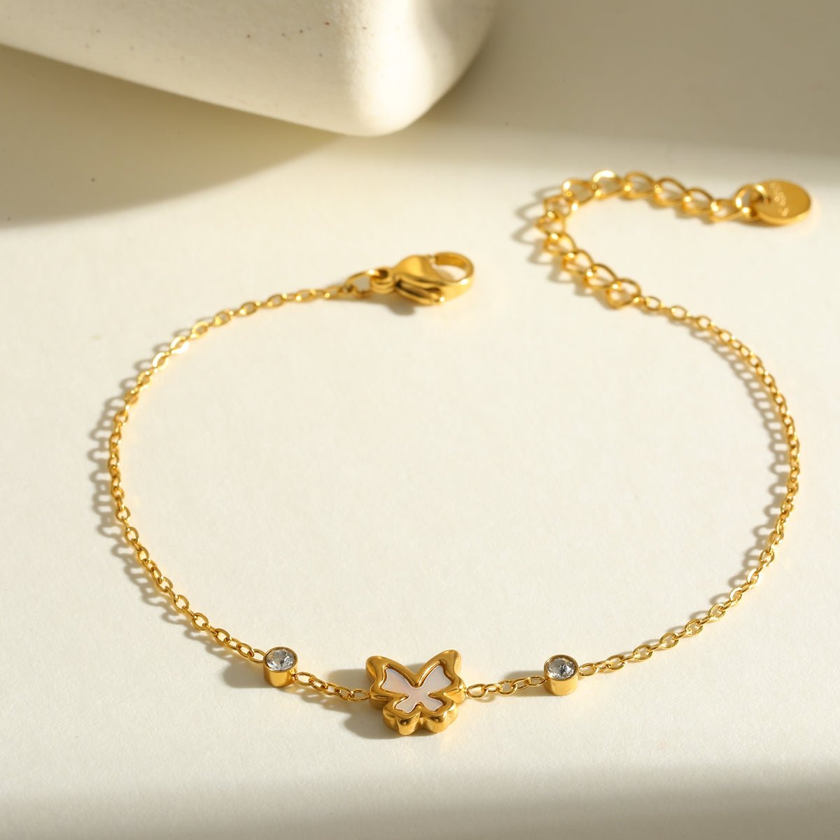 Elegant Butterfly Zircon Gold Plated Stainless Steel Jewelry Set - TIRAAYA