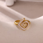 Colorful Geometric Open Ring With Enamel And Gold Plated Finish - TIRAAYA