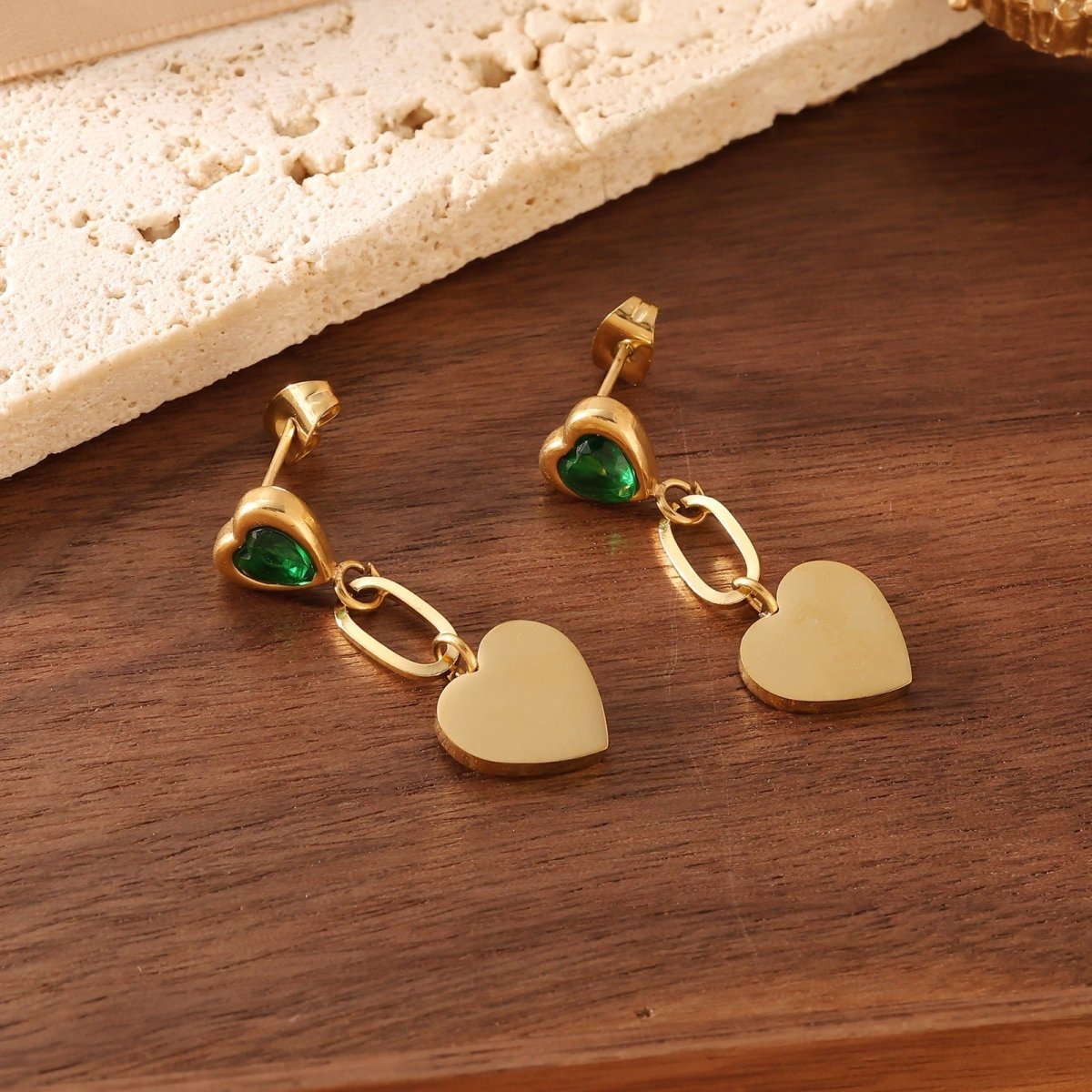 Elegant Flower Drop Earrings With Zircon And Gold Plated Finish - TIRAAYA