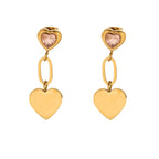 Elegant Flower Drop Earrings With Zircon And Gold Plated Finish - TIRAAYA