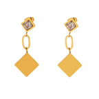 Elegant Flower Drop Earrings With Zircon And Gold Plated Finish - TIRAAYA