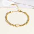 Elegant Heart Shape Gold Plated Stainless Steel Bracelet For Women - TIRAAYA