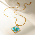Elegant Butterfly Shell Eye Pendant Necklace With Gold Plated Finish - TIRAAYA