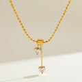 Elegant Heart Pendant Zircon Gold Plated Stainless Steel Necklace - TIRAAYA