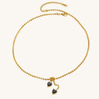Elegant Heart Pendant Zircon Gold Plated Stainless Steel Necklace - TIRAAYA